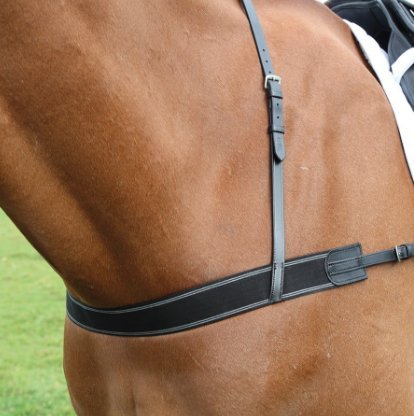 Shires Equestrian - Blenheim Elastic Breastgirth - Black - Size: Onesize - PawsPlanet Australia