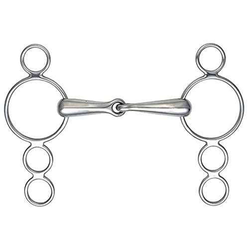 Jointed 3 Ring Gags (Continental/Dutch Gag) Single Jointed 4.5" - PawsPlanet Australia