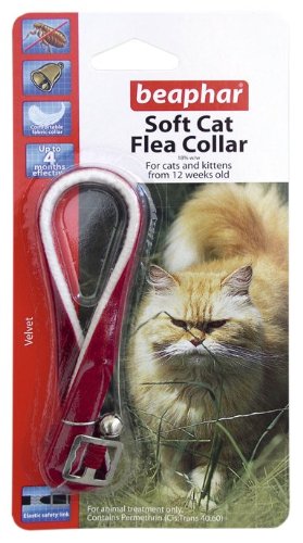 Beaphar Cat Flea Velvet Collar, Pack of 2, (Colours May Vary) Black/ Red/Dark Blue - PawsPlanet Australia