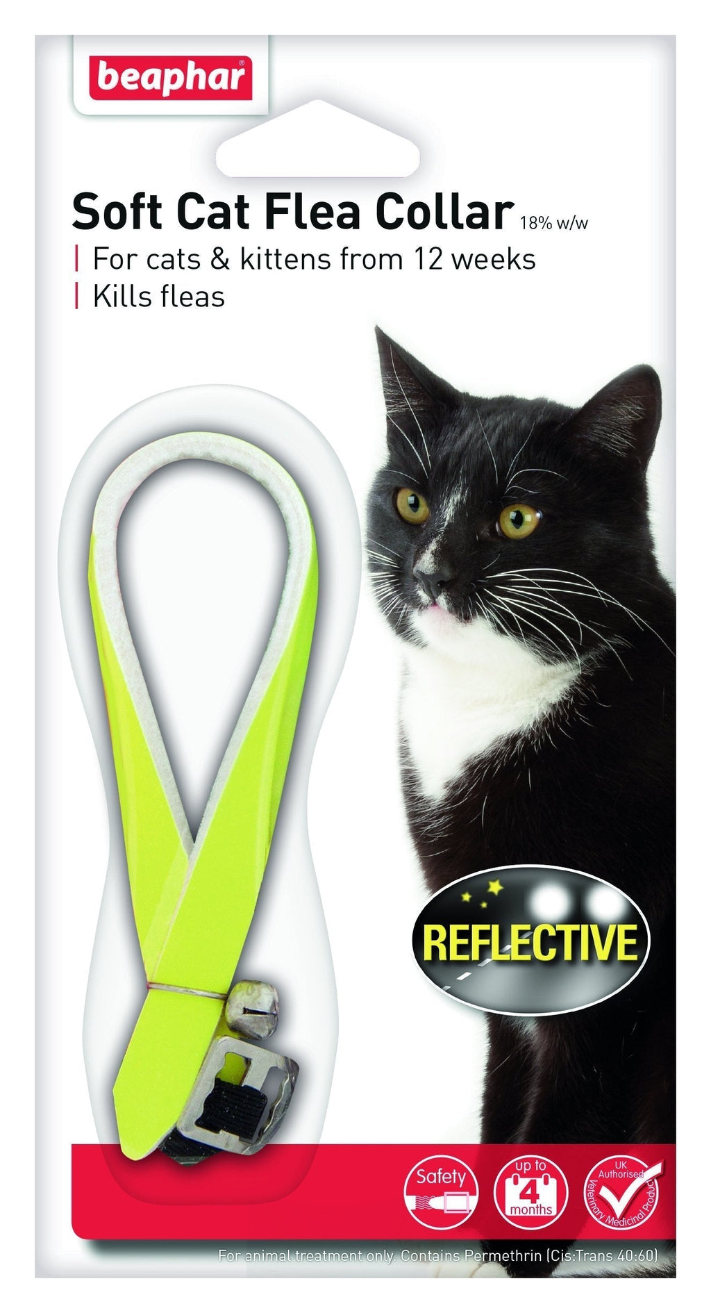 Beaphar Cat Flea Reflective Collar, Pack of 2, Yellow - PawsPlanet Australia