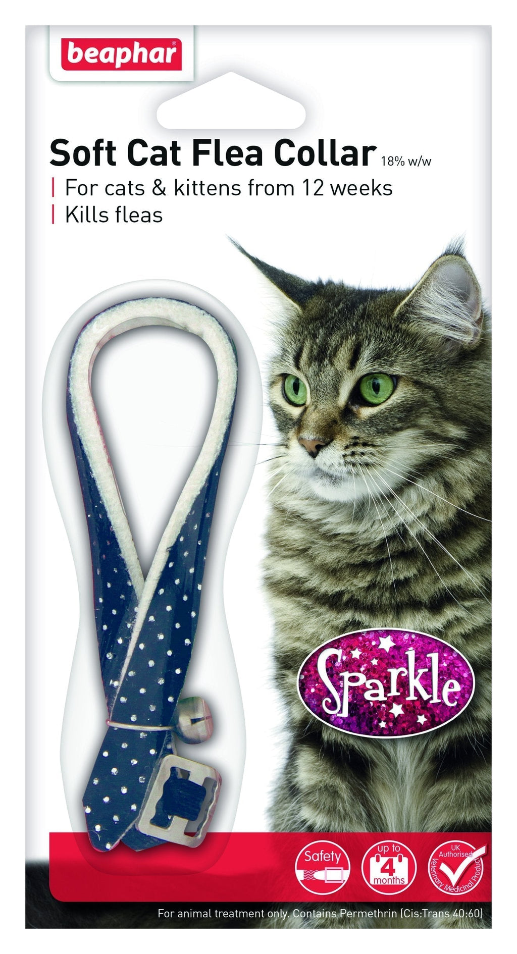 Beaphar Cat Flea Sparkle Collar, Pack of 2, Colours May Vary, Red/ Black/ Blue - PawsPlanet Australia