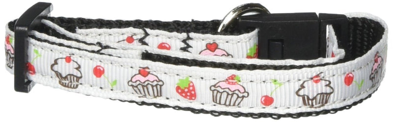 Mirage Cupcakes Nylon Ribbon Cat Collar, White - PawsPlanet Australia