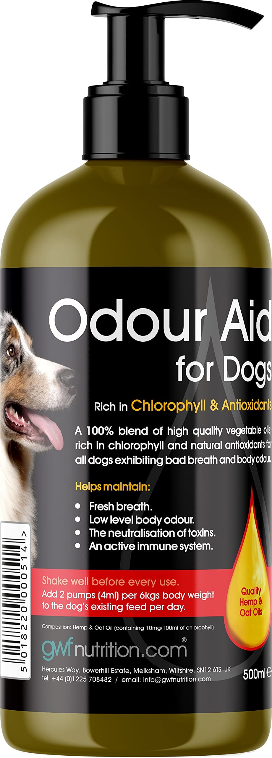 GWF Nutrition Odour Aid For Dogs Bottle 500 ml - PawsPlanet Australia