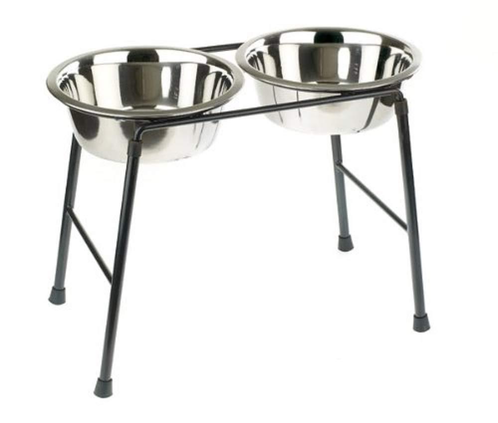 Classic Pet Products Double Feeder High Stand with 2 x 1600 ml Stainless Steel Dishes, 300 mm Tall VIT-36757 - PawsPlanet Australia