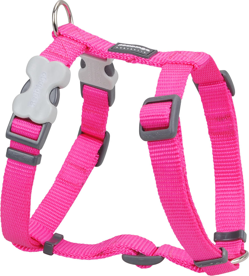 Red Dingo Classic Dog Harness Plain, Hot Pink, X-Small 12mm XS - PawsPlanet Australia