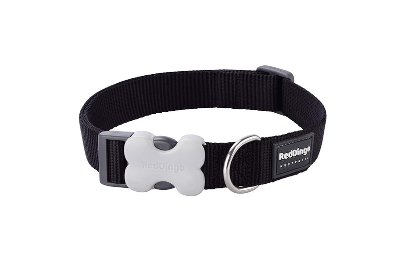 Red Dingo Bucklebone Dog Collar Plain, Black, X-Small 12mm XS - PawsPlanet Australia