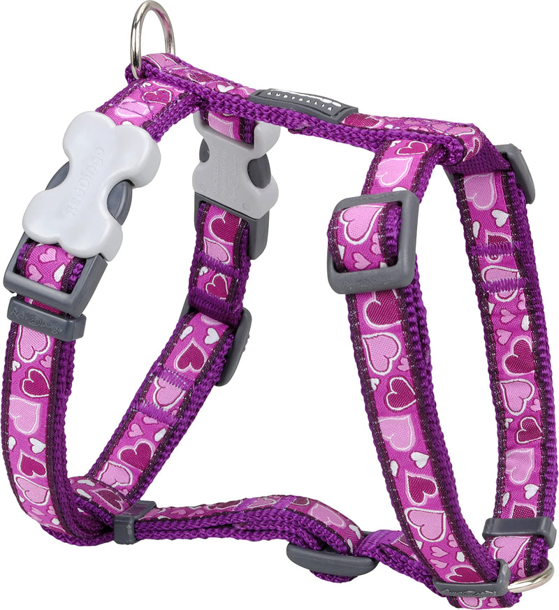 Red Dingo Desinger Dog Harness, Breezy Love Purple (12mm x Neck: 25-39cm / Body 30-44cm) XS - PawsPlanet Australia