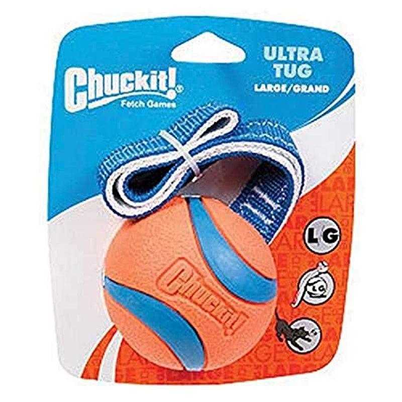 Chuckit! Ultra Tug Dog Toy with Rubber Ball Tug Of War Interactive Play Fetch Chew Toy - Large - PawsPlanet Australia
