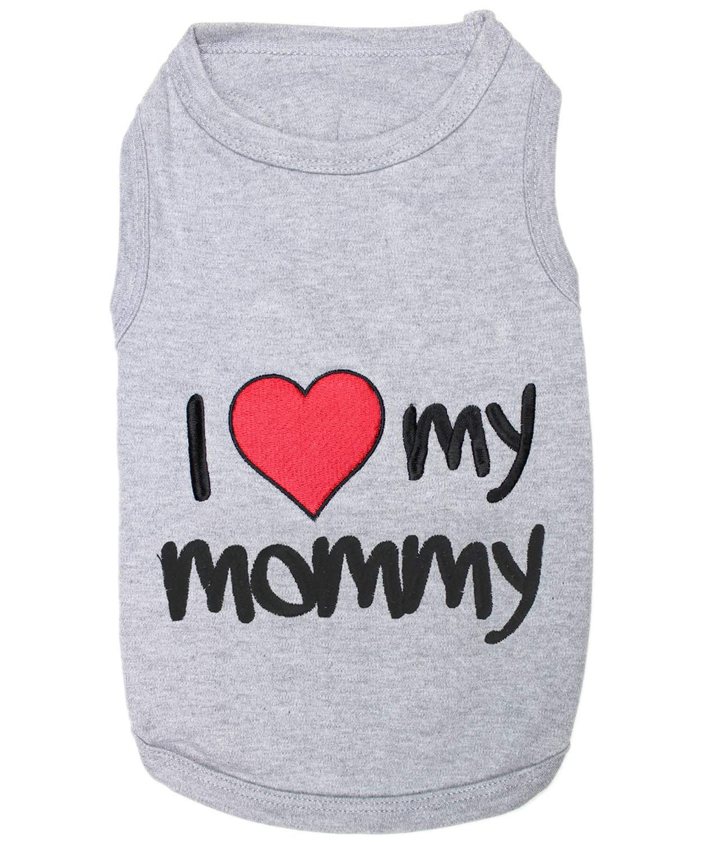 Parisian Pet I Love Mommy Dog T-Shirt, 3XL I Love My Mommy - Grey - PawsPlanet Australia