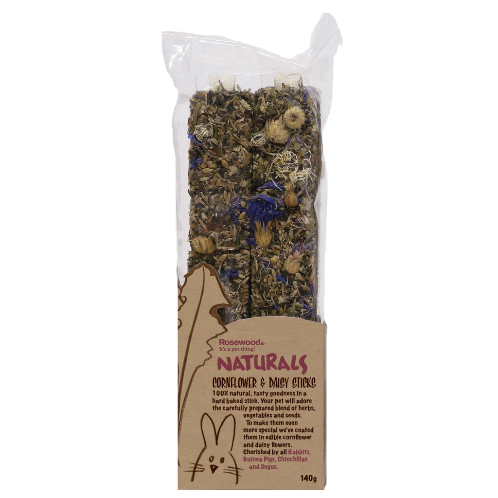 Rosewood Boredom Breaker Natural Treat Cornflower and Daisy Sticks, multi-color, 140 g 1 - PawsPlanet Australia