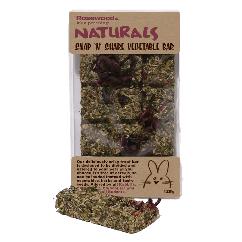 Rosewood Naturals Snap-n-Share Vegetable Bar Treat 125 g 125 g (Pack of 1) - PawsPlanet Australia