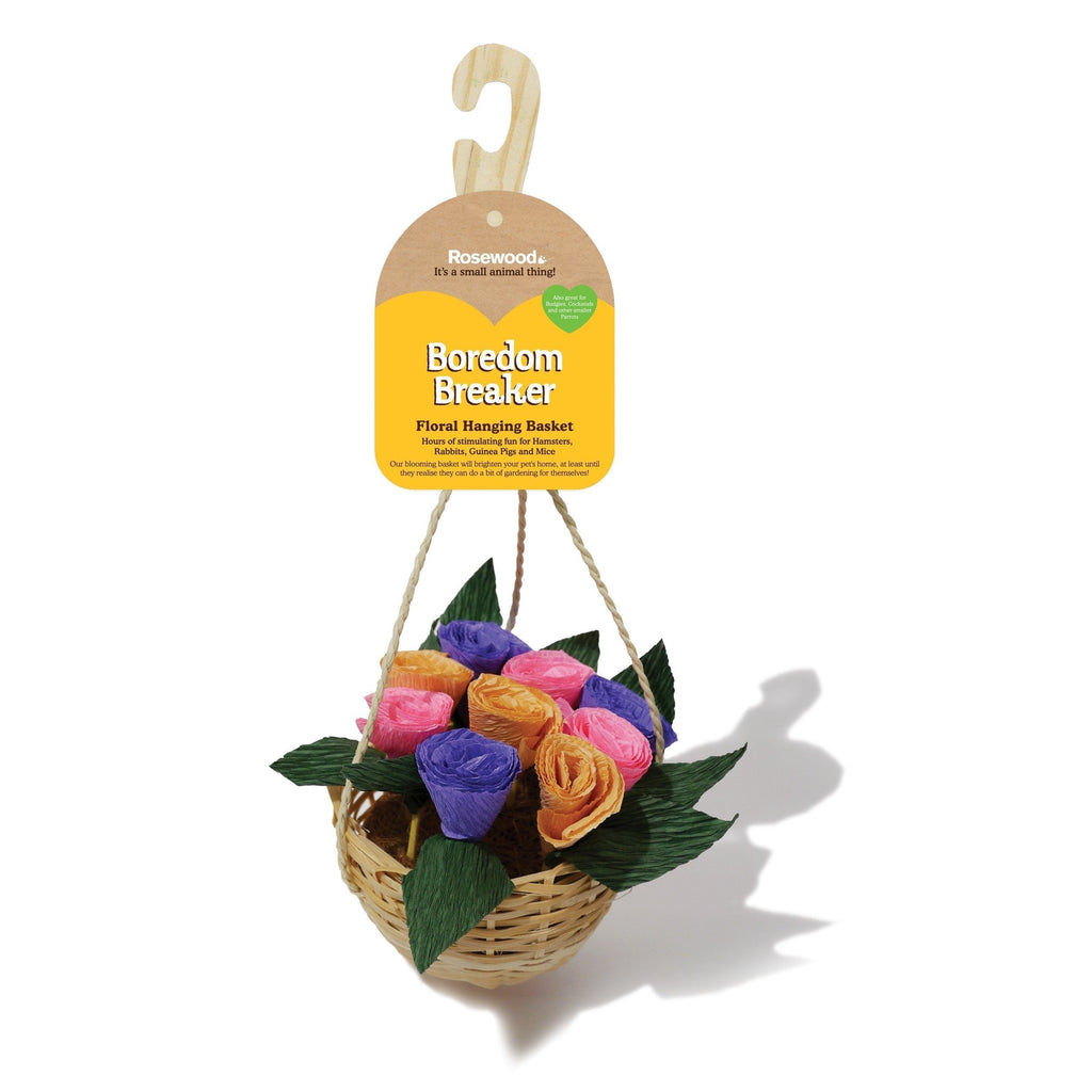 Rosewood Boredom Breaker Small Animal Activity Toy Floral Hanging Basket - PawsPlanet Australia