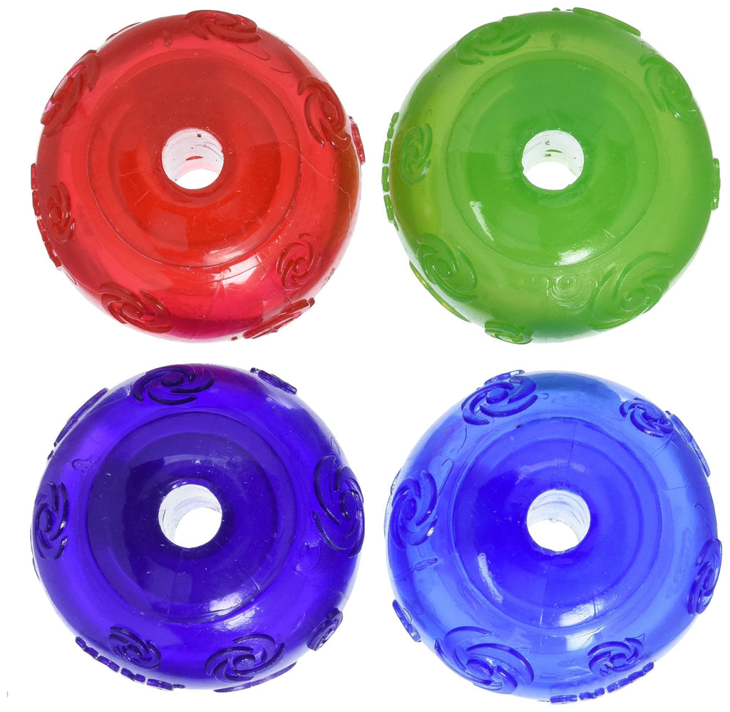 KONG Squeezz Ball Medium Assorted Colors Green, Red, Blue, Purple 4pk 4 Count (Pack of 1) - PawsPlanet Australia
