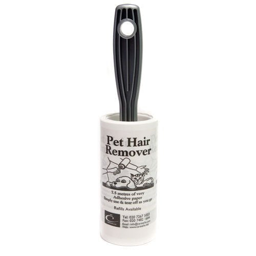7.5m Clothes Brush For Pet Hair - Handy Lint Remover with the Stickiest Un-Perforated Paper on the Market. Refillable, Easy to Use and Long-Lasting with Fast UK Delivery. White Design Roller 1 - PawsPlanet Australia