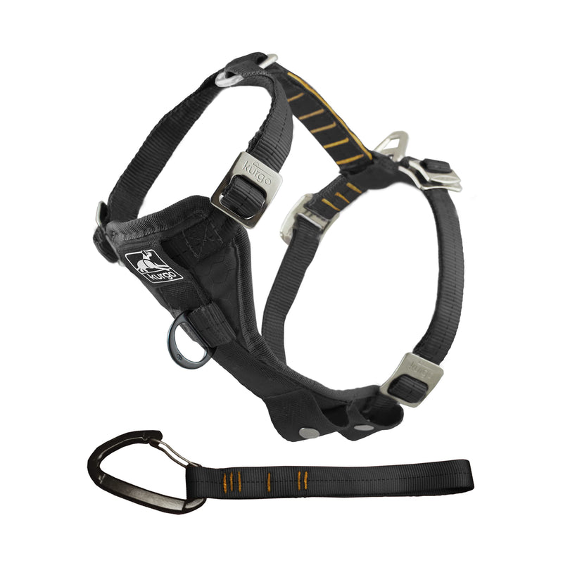 Kurgo Dog Harness, Car Harness for Dogs, Front D-Ring for No Pull Training, Includes Dog Seat Belt Tether, Tru-Fit Smart Harness, Medium, Black - PawsPlanet Australia