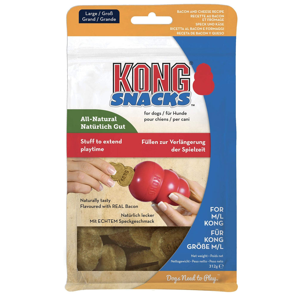 KONG - Snacks - All Natural Dog Treats (Best used with KONG Rubber Toys) - Bacon and Cheese Biscuits - For Large Dogs 312 g (Pack of 1) - PawsPlanet Australia