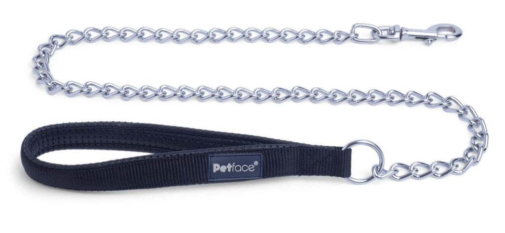 Petface Padded Nylon Chain Lead, Large, Black - PawsPlanet Australia