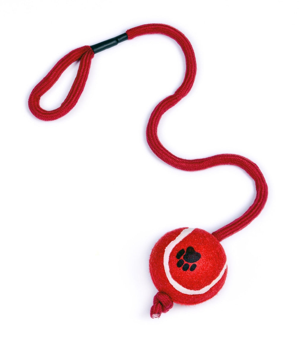 Petface Tennis Ball on A Rope Dog Tug Toy - PawsPlanet Australia