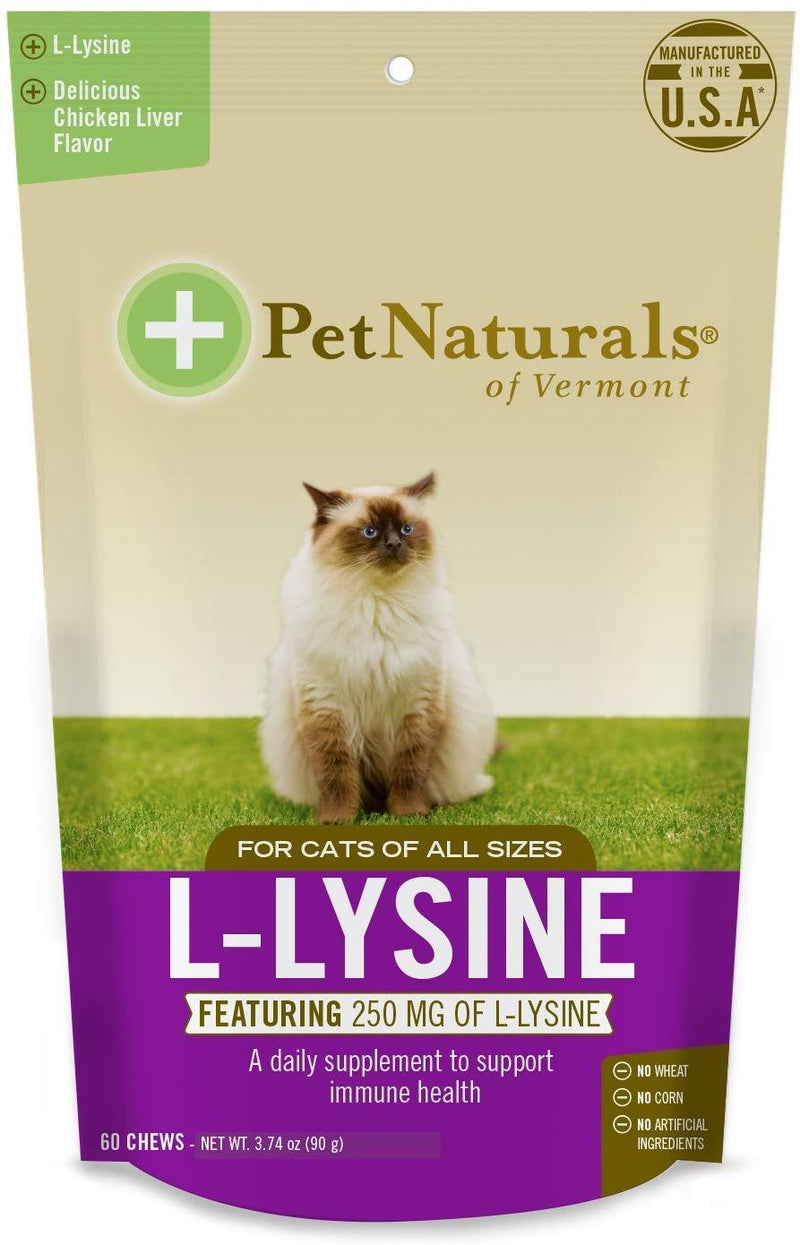 Pet Naturals of Vermont L-Lysine 60 Fun-Shaped Chews for Cats - PawsPlanet Australia
