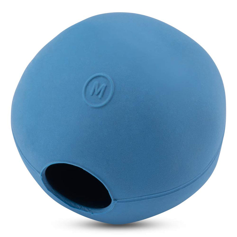 Beco Dog Ball - Eco Friendly Natural Rubber Hollow Chew Toy for Dogs - Extra Strong - Medium - Blue - PawsPlanet Australia