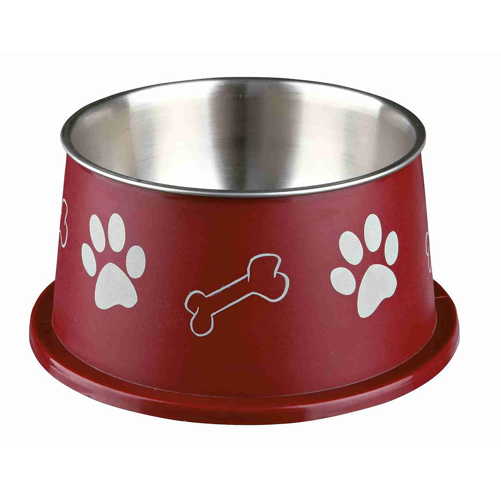 Trixie Plastic Coated Stainless Steel Long-Ear Bowl, 15 cm Diameter, 0.9 Litre (Assorted Colors) - PawsPlanet Australia