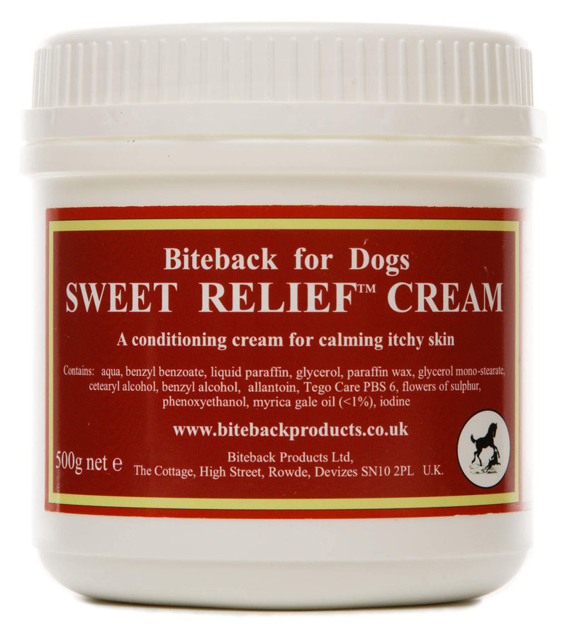 Biteback Products 'Sweet Relief'™ Soothing Cream for Itchy Dogs Skin 500g - PawsPlanet Australia