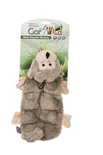 Gor Pets Soft Dog Toy Plush Wild Multi-Squeak Monkey - PawsPlanet Australia