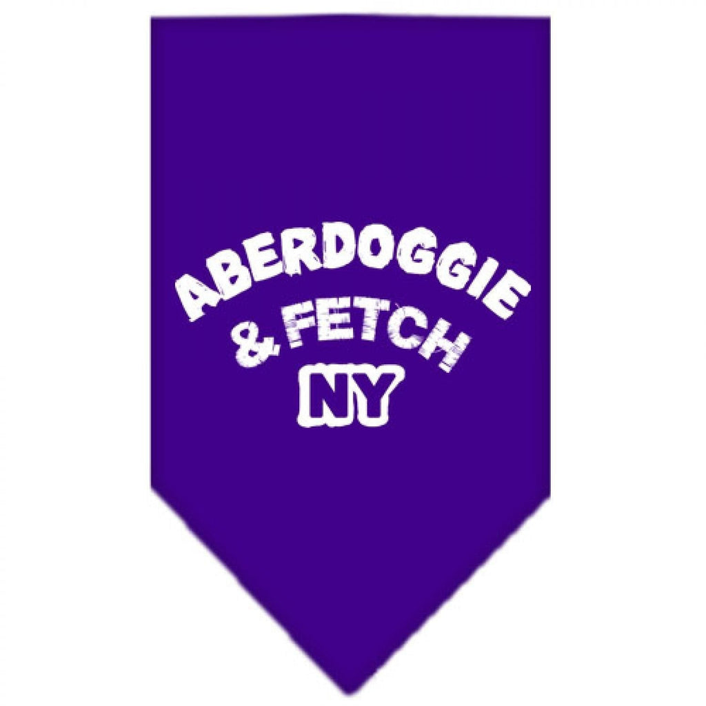 Mirage Aberdoggie and Fetch NY Screen Print Bandana for Dog, Large, Purple L - PawsPlanet Australia