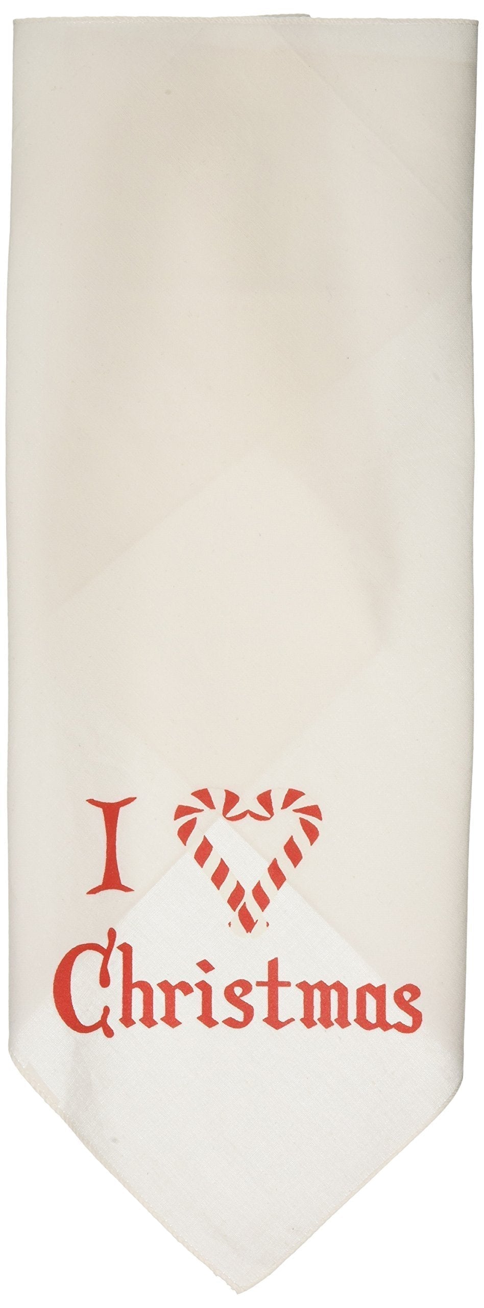 [Australia] - Mirage Pet Products Heart Christmas Screen Print Bandana for Pets, Large, White 