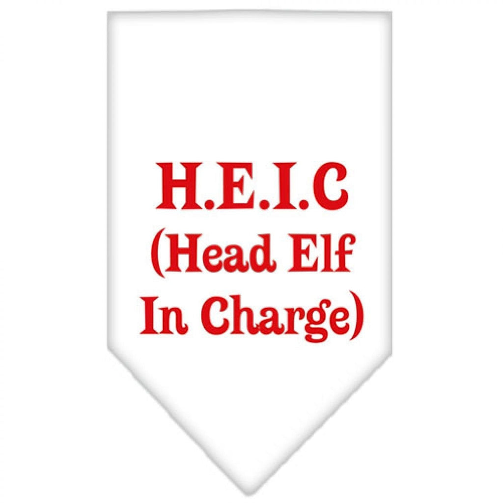 Mirage Head ELF in Charge Screen Print Bandana for Pets, Large, White L - PawsPlanet Australia