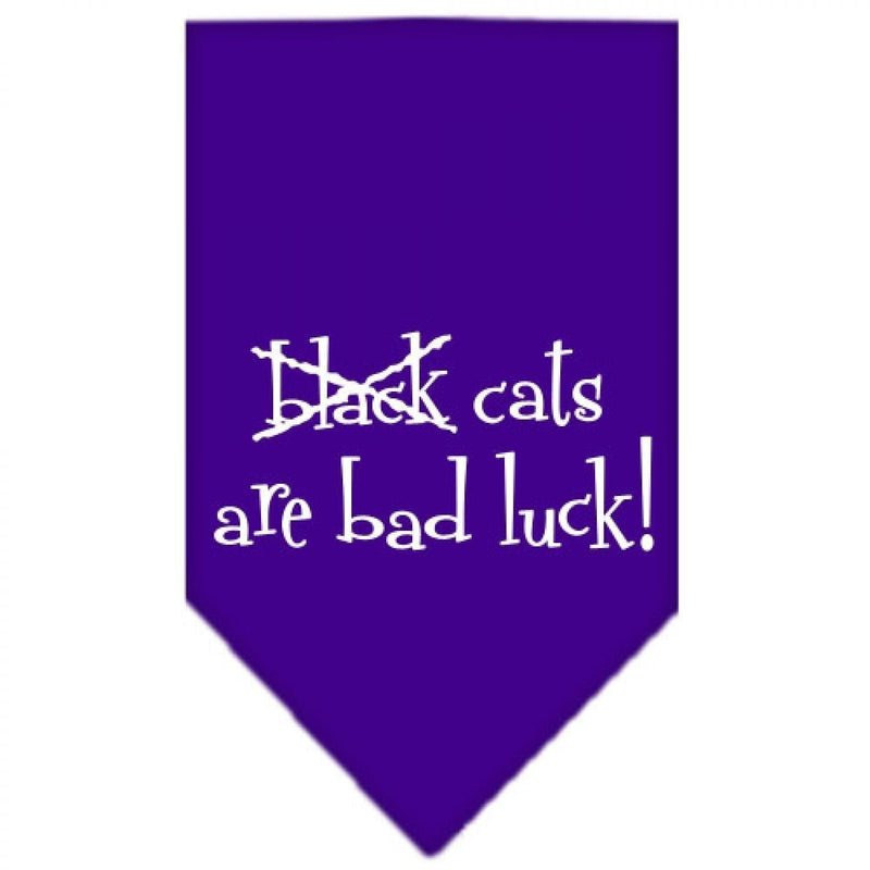 Mirage Black Cats are Bad Luck Screen Print Bandana, Small, Purple S - PawsPlanet Australia