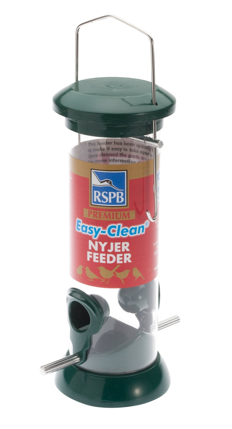 RSPB Premium Hanging Nyjer Seed Feeder, Easy Clean, Aluminium, 9-inch, bird seed niger feeder. supporting RSPB charity. Wild bird, for use in gardens & outdoors pouches 9 inch - PawsPlanet Australia