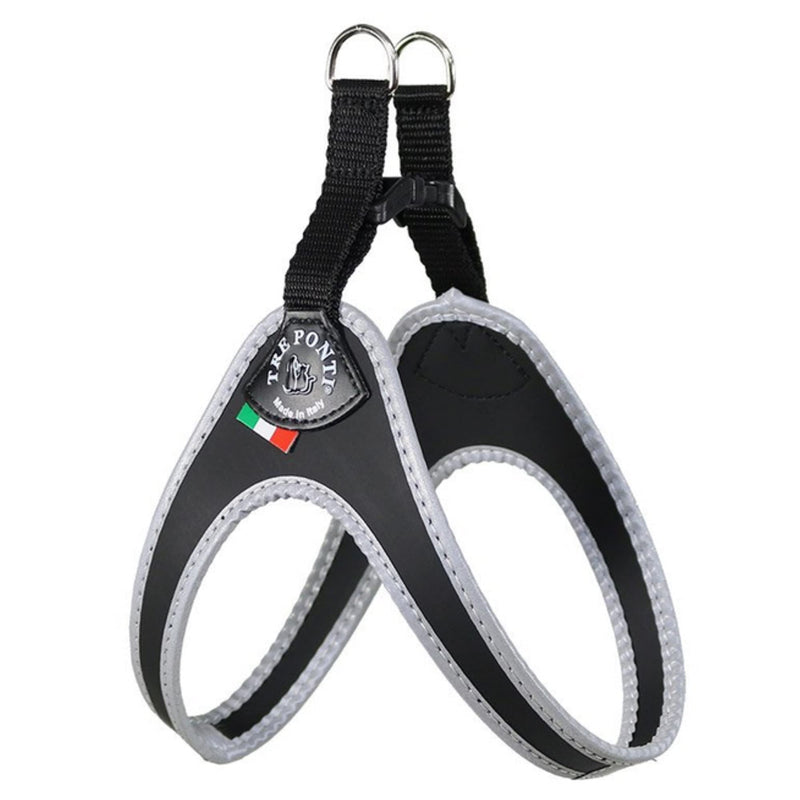 Tre Ponti Fibbia Small Dog Harness, 2.5 cm, Black - PawsPlanet Australia