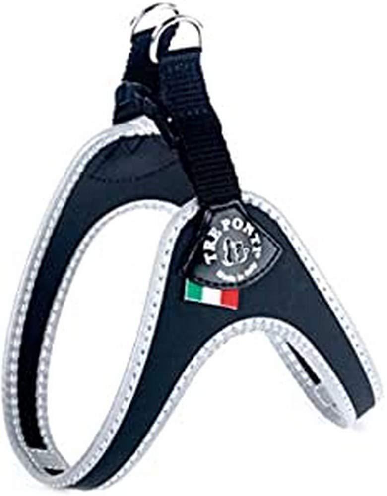 Tre Ponti Fibbia Small Dog Harness, 1.5 cm, Black - PawsPlanet Australia