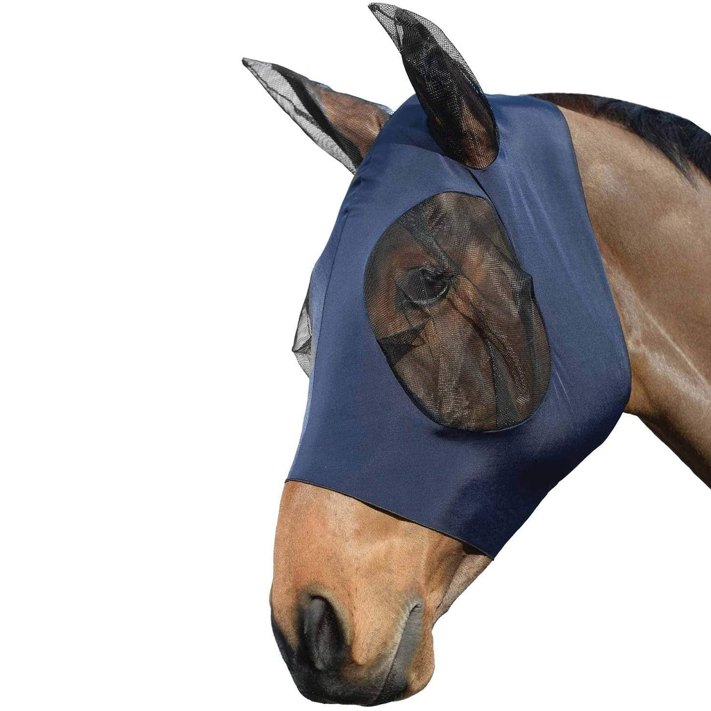 Weatherbeeta Stretch Bug Eye Saver With Eyes Navy Black - Easy Stretch Small Pony - PawsPlanet Australia