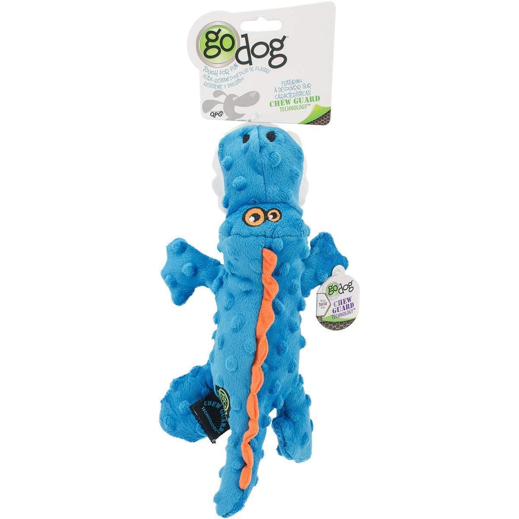 [Australia] - goDog Gators with Chew Guard Technology Tough Plush Dog Toy, Blue, Small 