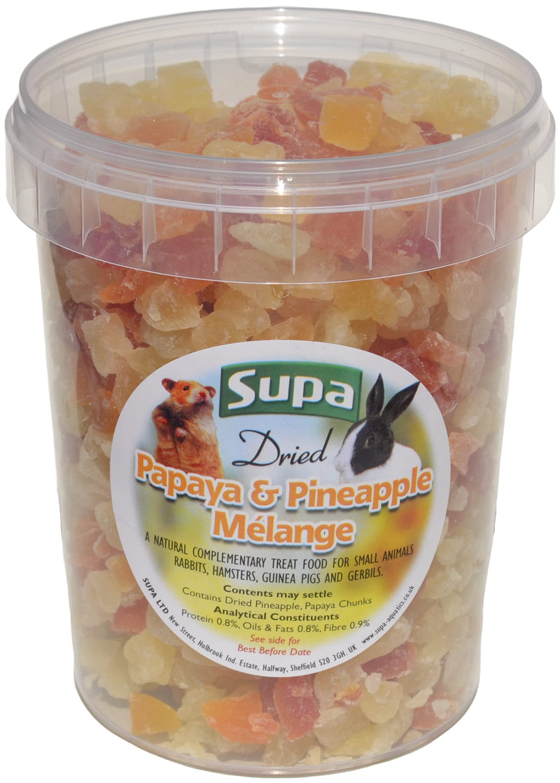 Supa Small Animal Papaye and Pineapple Melange Tub, 1 Litre | Made From Human Grade Food Material | Excellent Treat For Your Pet - PawsPlanet Australia