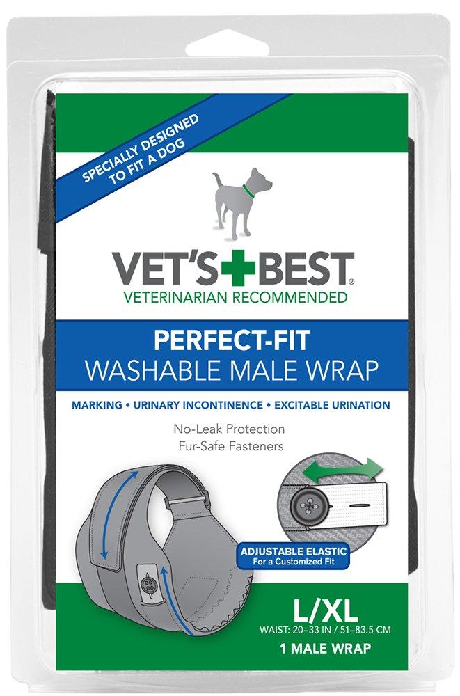 Vet's Washable Male Dog Diapers | Absorbent Male Wraps with Leak Protection | Excitable Urination, Incontinence, or Male Marking |1 X Diaper per Pack L/XL - PawsPlanet Australia