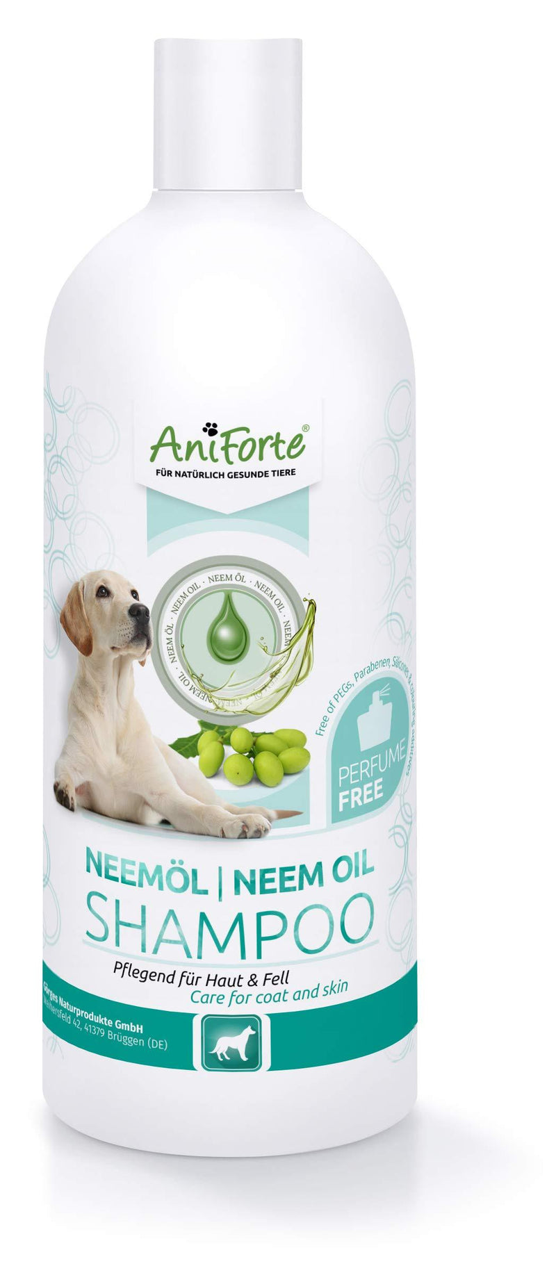 AniForte Neemöl Shampoo for dogs 500ml - dog shampoo fragrance-free, care product for itching, skin-friendly, caring and easy to comb, pleasant smell - PawsPlanet Australia