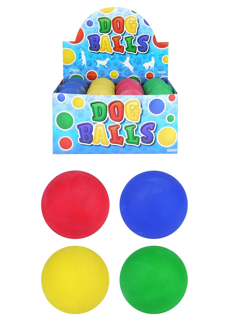 HENBRANDT 24 x Hard Rubber Dog Balls - Play n Shoot - Red, Green, Yellow & Blue - PawsPlanet Australia