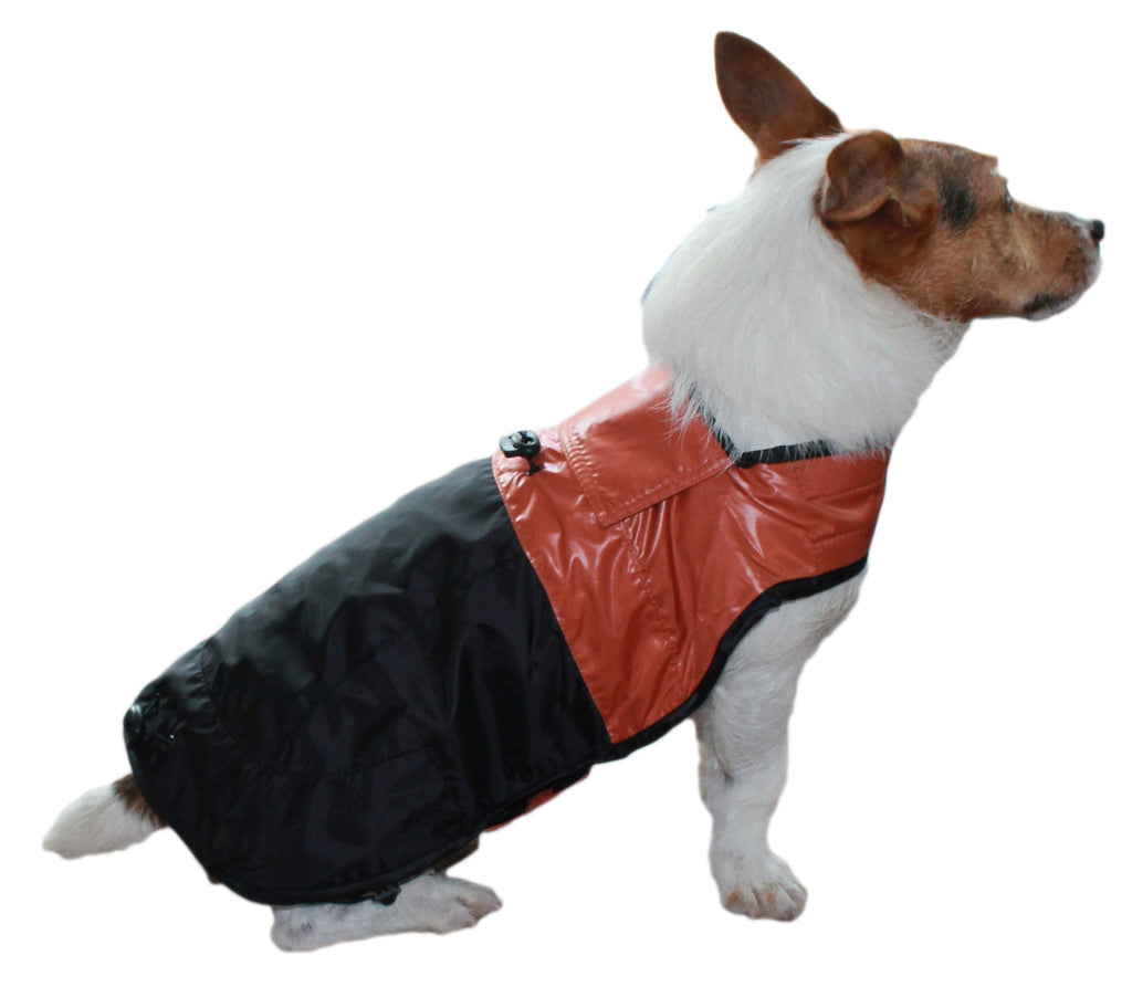 Dogs & Co. waterproof dog coat Stamford. Xsmall 10" / 25 cm XS 10/ 25 cm Black & Bronze - PawsPlanet Australia