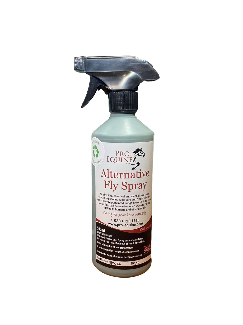 Pro-Equine Alternative Fly Spray 500ml, Neem fly spray for horses. Repels and protects. Can also be used on open wounds, cuts grazes to help heal and shield against further infection. - PawsPlanet Australia