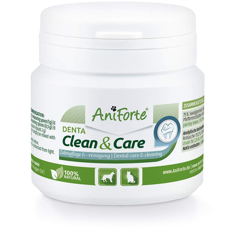 AniForte Denta Clean & Care 80g for Dogs and Cats - Effective Natural Teeth Cleaning Supplement for Fresh Breath, Anti-Plaque & Tartar Remover 80 g (Pack of 1) - PawsPlanet Australia