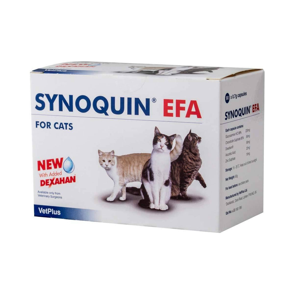 VetPlus Synoquin EFA Nutritional Supplement for Cats Articular Health, 90 Capsules - PawsPlanet Australia