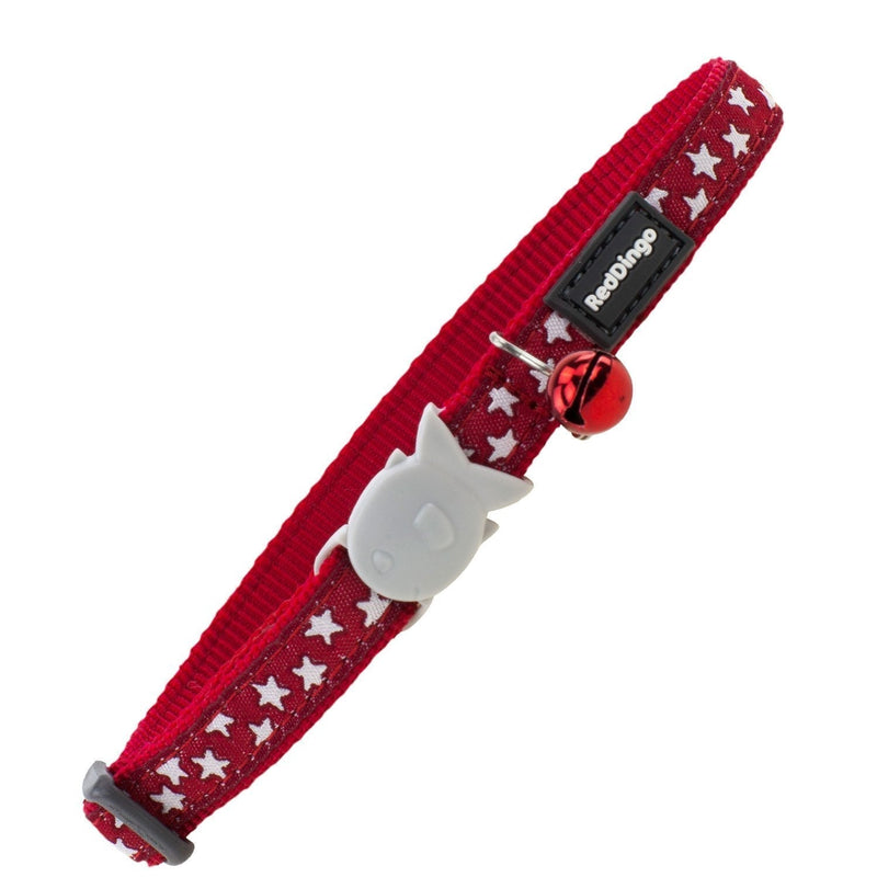 Red Dingo - Cat Collar Style White Stars on Red - PawsPlanet Australia