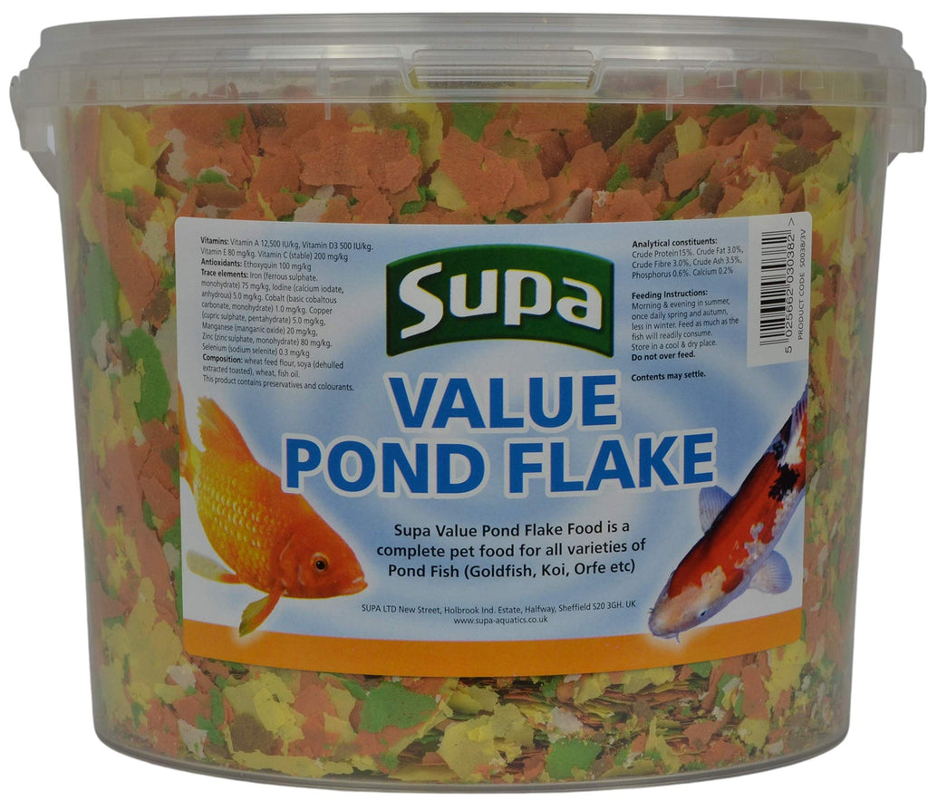 Supa Value Pond Flake Fish Food, 3 Litre Bucket | Premium Quality Koi & Pond Fish Food | Provides A Balanced Diet 1 3 l (Pack of 1) - PawsPlanet Australia