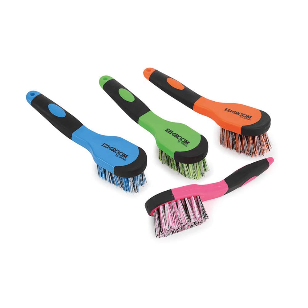 Shires 1379 EZI-Groom Grip Bucket Brush Bright Blue - PawsPlanet Australia