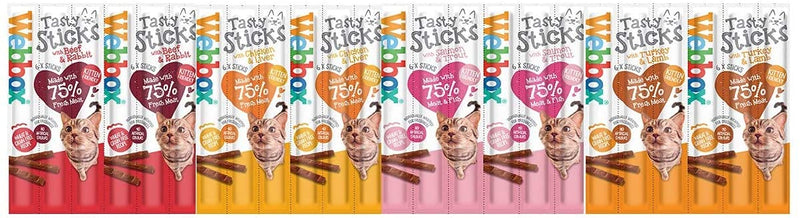 Webbox Cats Delight Tasty Sticks Chews Treats Variety Pack 12 x 6 (72 Sticks) - PawsPlanet Australia