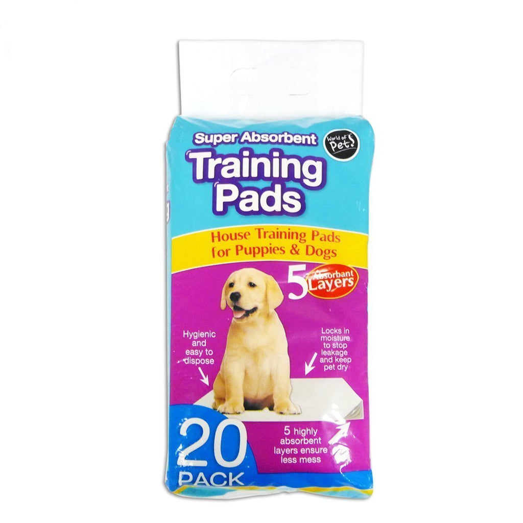 World of pets Pack of 20 Super Absorbent Premium Puppy Dog Training Pads 60 x 45cm, white 20 pads - PawsPlanet Australia