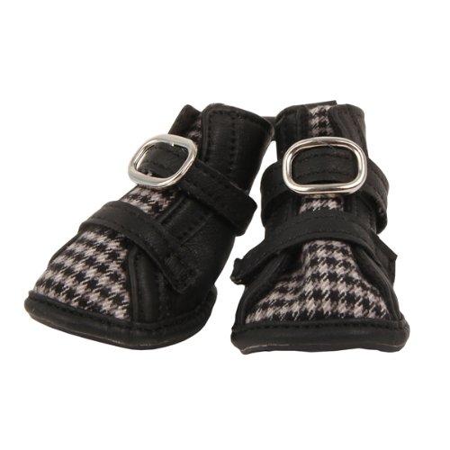 Puppia PAMD-SH068 Houndstooth Shoes, M, Black - PawsPlanet Australia